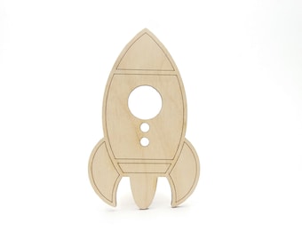 Wood Rocket Shape Size Options, Spaceship Shape Laser Cut, Rocket Wall Art, Space Theme Party Decor, Unfinished Blank Wood Shapes