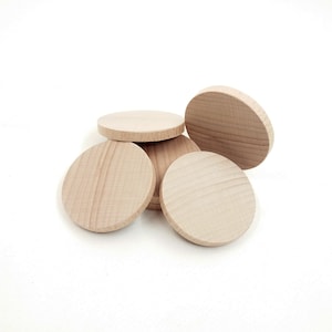 2 cercles en bois de 2,25 po. de diamètre en bois brut pour travaux manuels, accessoires de cercles en bois, cercles en bois naturel, forme de création, disques à brûler du bois