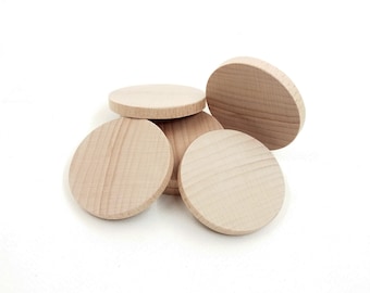 2 Wood Circle 2.25'' Diameter Unfinished Wood for Crafts, Wooden Circles Supplies, Natural Wood Circles, Crafting Shape, Wood Burning Discs