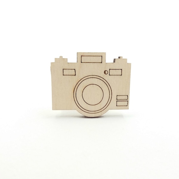 Camera, Wood Camera Unfinished Cutout Shapes, Wood Photo Camera, Wooden Photo Camera Different Size Shape, Home Decor Gift for Photographer