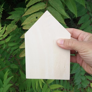 Holzhaus Form, Holzhaus Craft Blanks, Unfertiges Holzblockhaus, DIY Hausdekorationen Holzprojekt