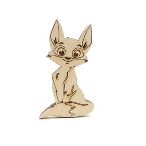 2 sagoma di volpe tagliata al laser, sagoma di animale volpe in legno, sagoma di volpe in compensato, sagoma di animali della giungla in legno, sagoma di sagoma di legno non rifinita, fornitura artigianale