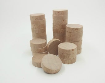 5 Craft Unfinished Wooden Circle 1.45'', Wood Circle Craft Supply Shape, Solid Wood Circle Cutout, Wooden Circle Blanks, Wood Disc Rounds