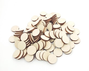 25 Wooden Circles 18mm for Crafting, Wood Craft Rounds Circles, DIY Wood Game Board Pieces, Wood Coins Small Circles for Wood Crafts