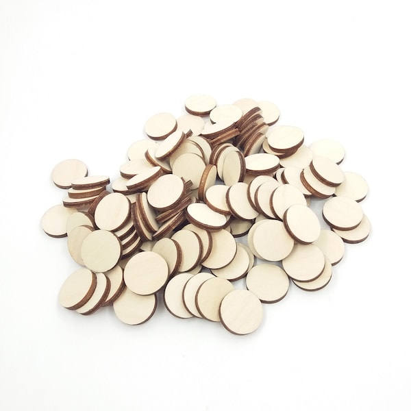 25 Wooden Circles 18mm for Crafting, Wood Craft Rounds Circles, DIY Wood Game Board Pieces, Wood Coins Small Circles for Wood Crafts