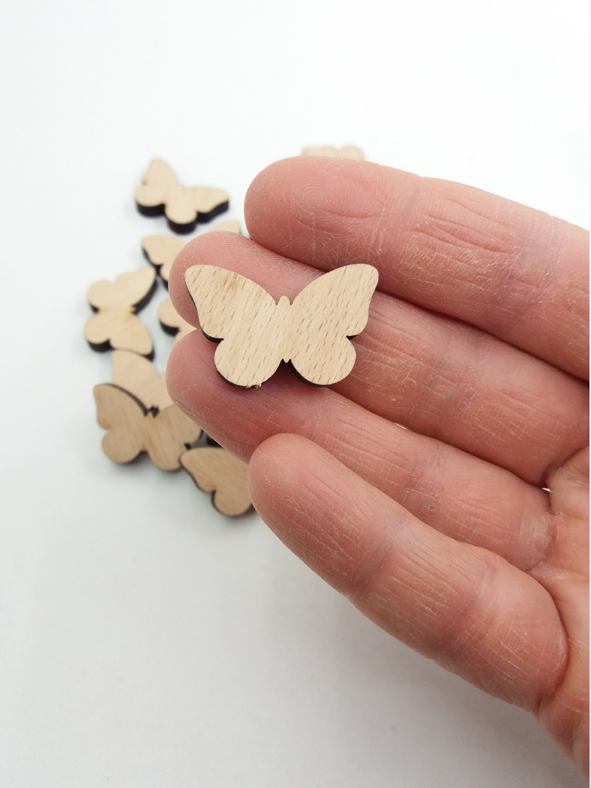 48 farfalle in legno da dipingere, farfalle in legno incompiute