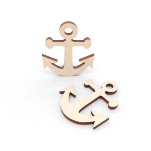 10 Αnchor, Unfinished Wooden Anchor, Wood Anchor Craft Shape, Wood Boat Craft Projects, DIY Boating Tier Tray, Anchor Decor