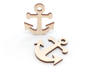 10 Αnchor, Unfinished Wooden Anchor, Wood Anchor Craft Shape, Wood Boat Craft Projects, DIY Boating Tier Tray, Anchor Decor