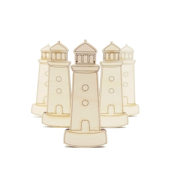 Lighthouse, Wood Lighthouse Shape Cutout, Unfinished Wooden Lighthouse Laser Cut For Crafts Decoration, Lighthouse Craft Project for Kids