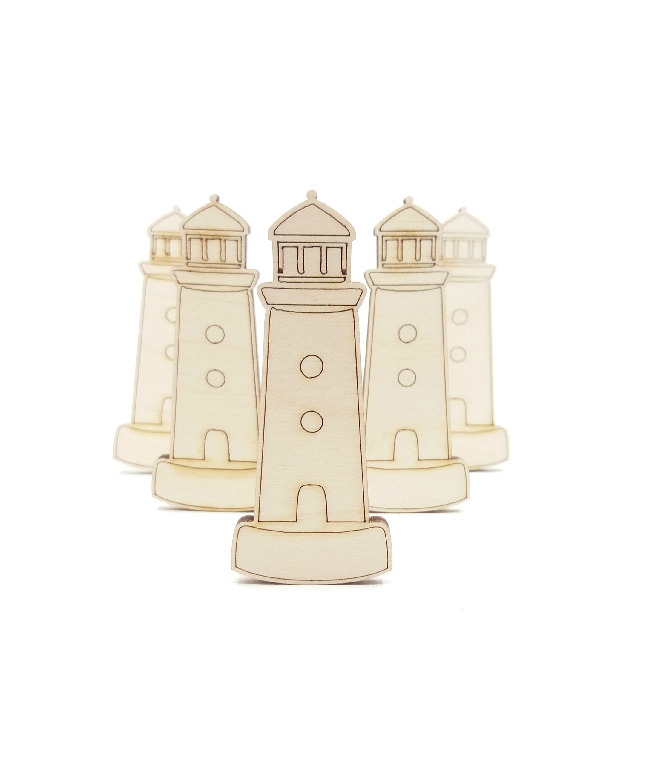 25cm Large Wooden Lighthouse to DecorateWooden Shapes for Crafts 