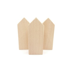 2er Set Holz Kleiner Haus Regal Sitzer, Holzblock Haus Form, Unfertige Haus Rohlinge Unlackiert Zubehör, Rohlinge Formen für das Basteln