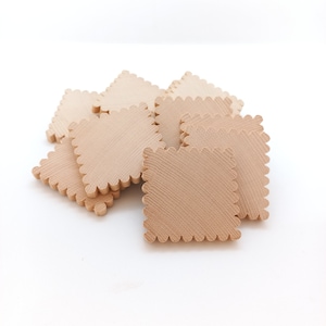 Set of 5 Blank Wooden Craft Squares with Rounds, Wood Crafting Blanks, Unfinished Wood Shapes Perfect for DIY Projects Painting and Crafting