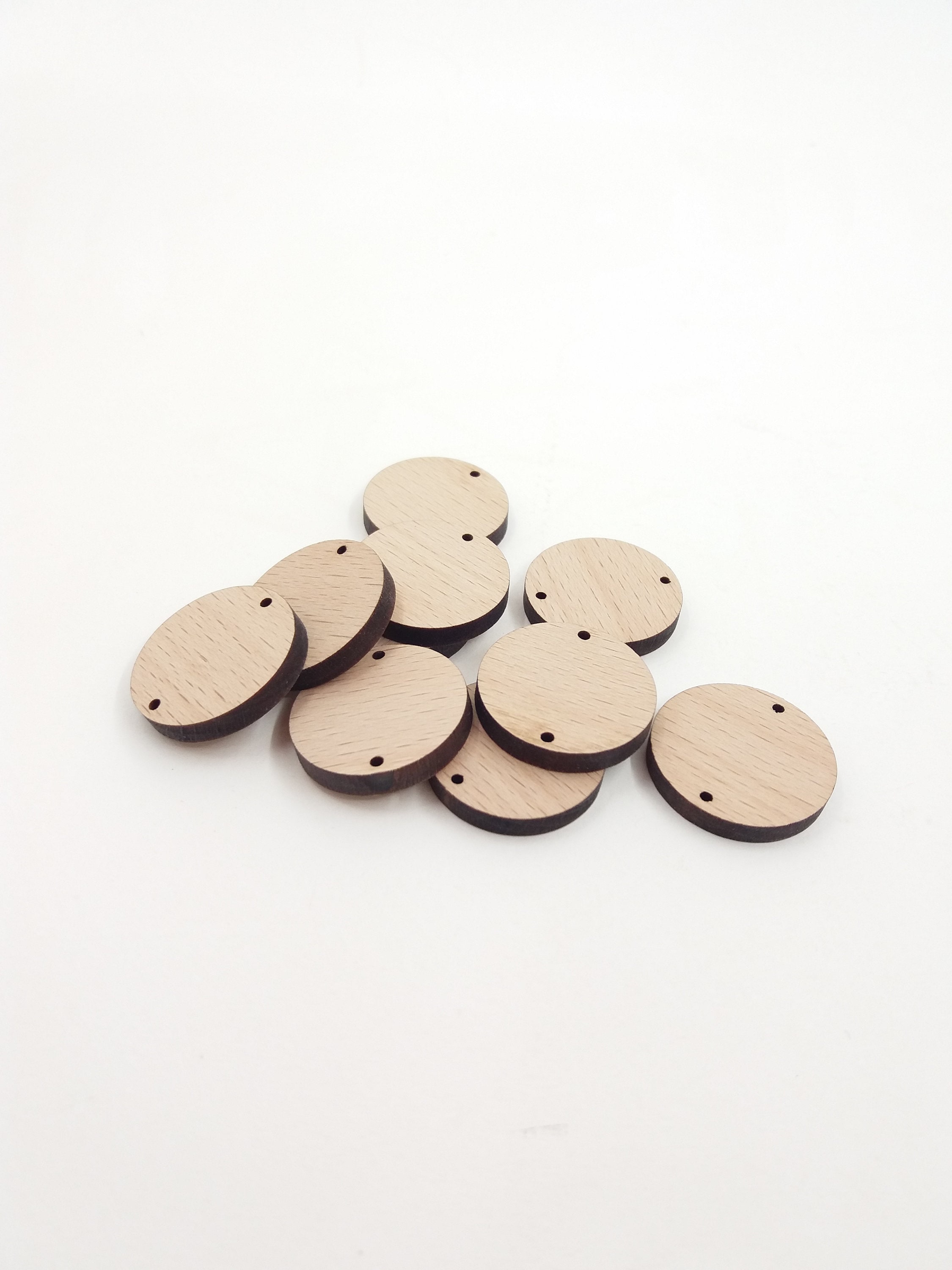 1'' Wood Craft Circles Unfinished Wooden Circle Etsy