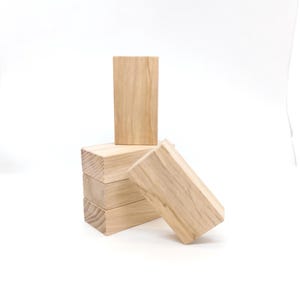 2 Unfinished Wood Craft Blocks, Natural Wooden Rectangle Blocks, Wood Rectangle Craft Blanks, Wood Supplies, Engraving, & DIY Craft Projects