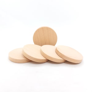 2 Craft Wood Discs 60mm in Diameter, Unfinished Wood Round Circle Shape, DIY Craft Blank, Wooden Circle Cut Out, Wood Rounds Craft Supplies