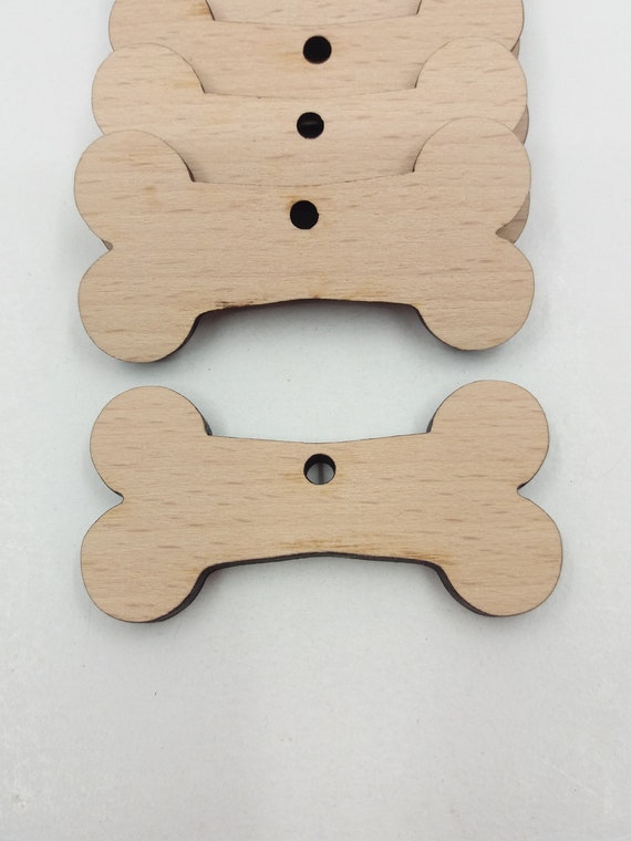 24pcs Bone Shaped Wooden Cutouts - Unfinished Craft Embellishments With Ropes, 4.1x2.2 Inch - View #5