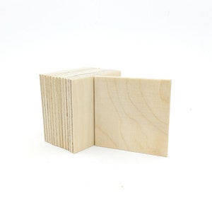 3 quadrati di legno vuoti da 68 mm per artigianato, ritaglio quadrato non finito, sottobicchieri alla rinfusa pronti per decorare, ornamenti vuoti fai da te, forniture per artigianato