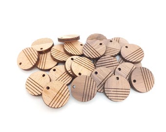 Spritewelry 24Pcs Houten Oorstekers Natuurlijke Walnoot Hout Platte Ronde Stud Oorbellen Met Oormoeren Voor Meisje Vrouwen Diy Oorbel Sieraden Maken