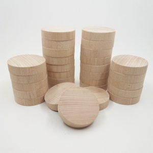 2 Circle Wood Cutout 2.5&#39;&#39;, Unfinished Wooden Circle, Wood Disk Craft Supplies, Wood Shape Round Disks, Craft Wood, Solid Wood Circle