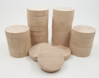 2 Circle Wood Cutout 2.5&#39;&#39;, Unfinished Wooden Circle, Wood Disk Craft Supplies, Wood Shape Round Disks, Craft Wood, Solid Wood Circle