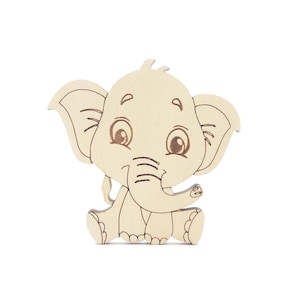 2 Elephant, Cute Wood Elephant Cutout, Wooden African Elephant Shape, Laser Cut Elephant, Safari Animal Cutout, Blank Wood Craft Projects