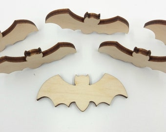 10 Bat Shape, Laser Cut Halloween Bat Shape, Bat Cutouts, Halloween Cutouts, Party Decor, Kids Halloween Craft, Unfinished Wood Cutout Shape