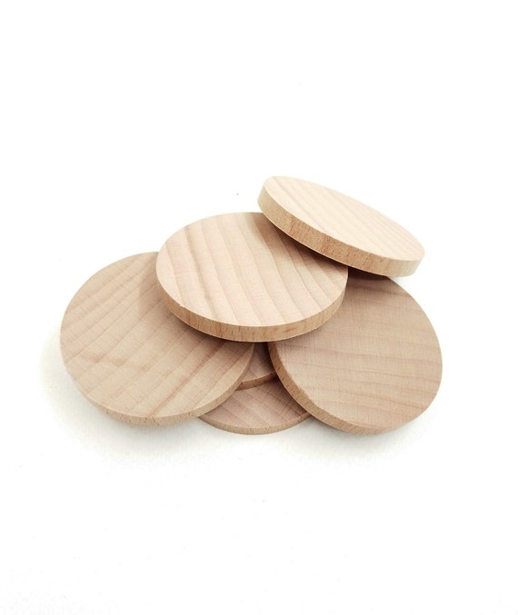 2 Wood Discs 2.5 6,35cm for Wood Crafts , Unfinished Wooden Discs, Round  Shapes, Wood Circles Cutouts, Wooden Craft Supplies Kids Craft 