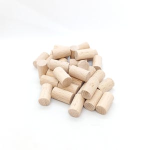 10 Beech Wood Cylinder 12mm diameter, Unfinished Natural Wood Beads, Wood Cylinder Beads for Crafts, Timber Raw Material, Natural Solid Wood