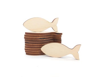 Holzfisch zum Basteln und Dekorieren, unfertige Holzfischform, Holzfischausschnitt zum Malen, Kunsthandwerk für Kinder