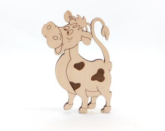 2 Unfinished Wood Cow Craft, Wooden Cow Cutout, Wood Cow Shape, Craft Wood Blank Stall Decorations, Farm Animal Wooden Shapes Craft Projects