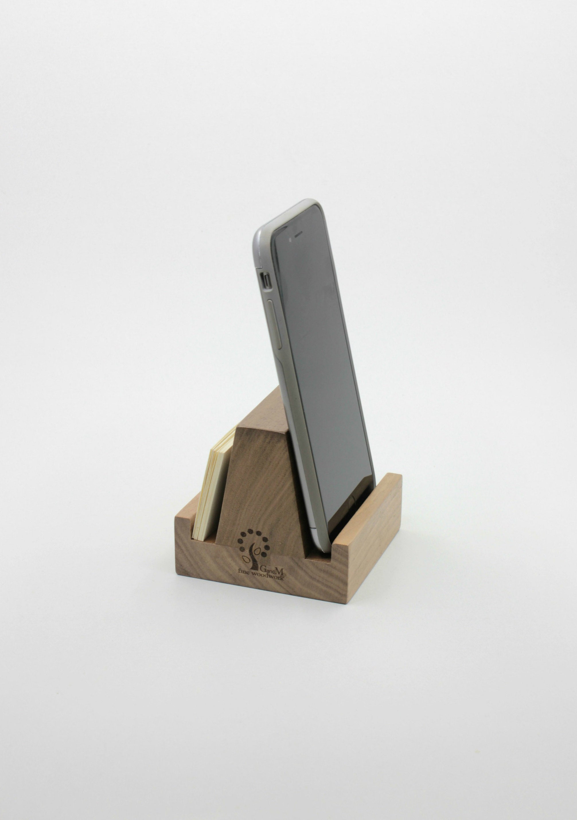 Wooden Phone Stand Holder for iPhone and Android. Oak Wood.