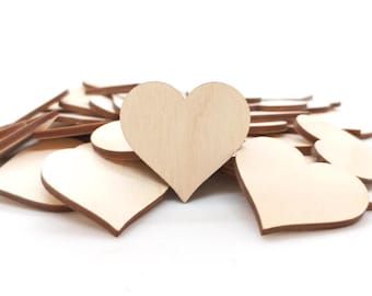 Juego de 10 corazones de madera para manualidades, formas de corazón de madera, adornos de madera sin terminar para bricolaje, suministros para manualidades de boda, scrapbooking