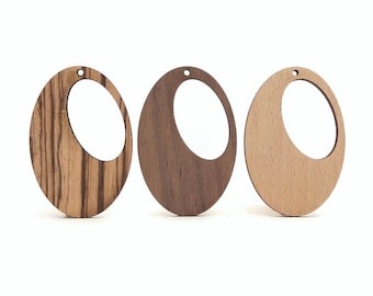 Oval Wooden Craft Circle, Wood Oval Earrings Base, Unfinished Wood Oval, Wooden Earrings Blanks, Earring Necklace Making, Jewellery Supplies