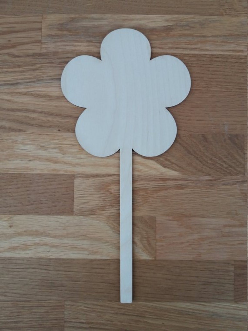 Laser cut flower shape, wooden flower plywood flowers, wood flower shape, unfinished wood cutout shapes, decorative flower laser cut wo image 2
