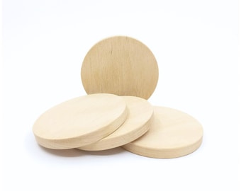 Unfinished Wood Circle 95mm Diameter, Wooden Craft Circles Shape, Wood Round DIY Craft Blank, Unfinished Solid Wood Circle Cutout