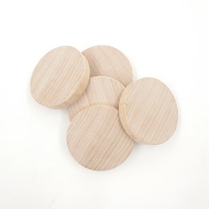 2 Kreise 6,5 cm für Holzhandwerk, Holz Blank Kreis Ausschnitte, DIY Holz unfertige runde Scheibe