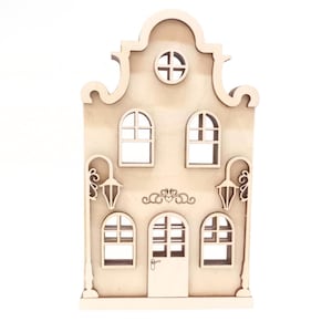 Wooden House for Decoration, Miniature Houses Tiered Tray Supplies, Farmhouse Decor, Unfinished House for Mantel, Wood Country Home Decor