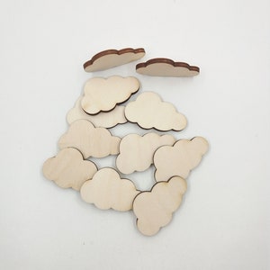 10 Forma di nuvola, forma di nuvola in legno, nuvola tagliata al laser, nuvola in legno, forma di legno vuota, forma di legno, forniture di legno per scrapbooking, lavoretti per bambini