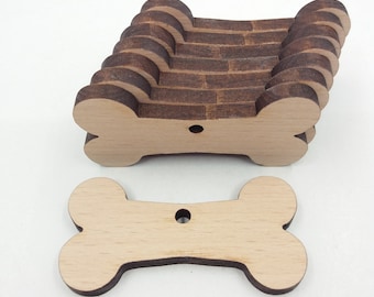 10 Dog Bone Shape, Bone Wood Unfinished Cutout, Bone Blank, Wood Dog Bone Shapes, Laser Cut Out Wooden Bone Shape, Craft Decoration for Dog
