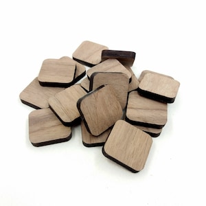 10 piastrelle quadrate in legno grezzo da 22 mm per orecchini, ciondoli e collane, ciondoli in legno per gioielli, accessori a forma di ciondoli fai da te