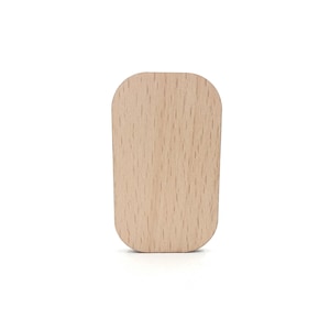 10 Holzrechtecke mit abgerundeten Ecken, Holzrechteck zum Basteln, geometrische Holzform, Holzbastelbedarf, Holzausschnittform
