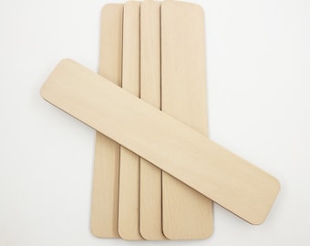 Rectángulo de madera, rectángulo con forma de madera para manualidades, rectángulo de madera en blanco sin terminar para manualidades, piezas de madera para proyectos escolares