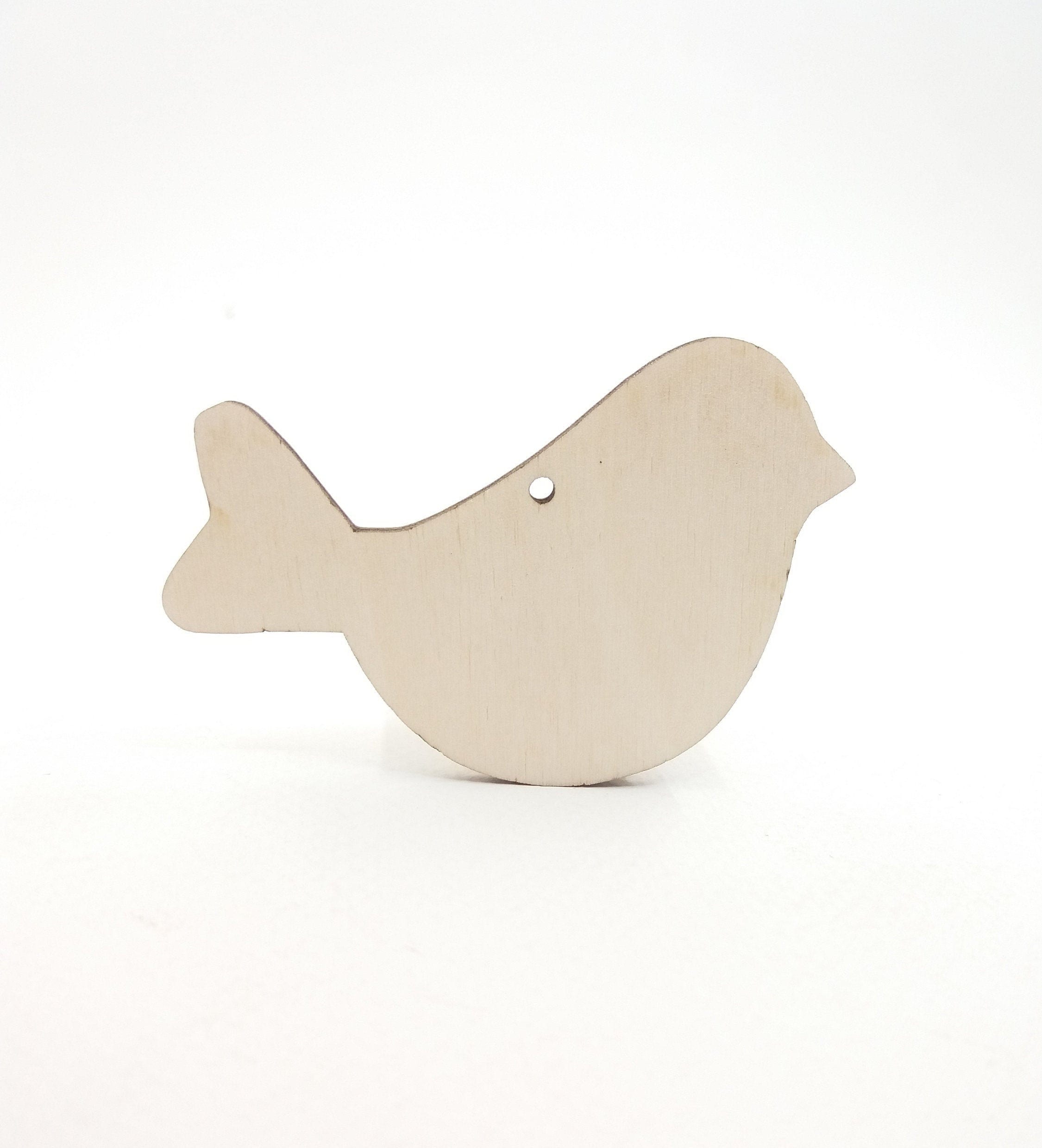 Wood Bird Unfinished Cutouts Shapes, Wooden Bird Farm Animal Figurine, Wood Craft Shapes, Cutout for Crafts, Paintable Wood Craft