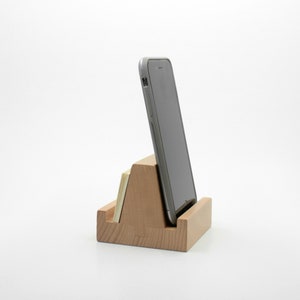Business card holder, cell phone holder, card stand, wood business card holder, desk accessory, office supplies, business gift, hostess gift