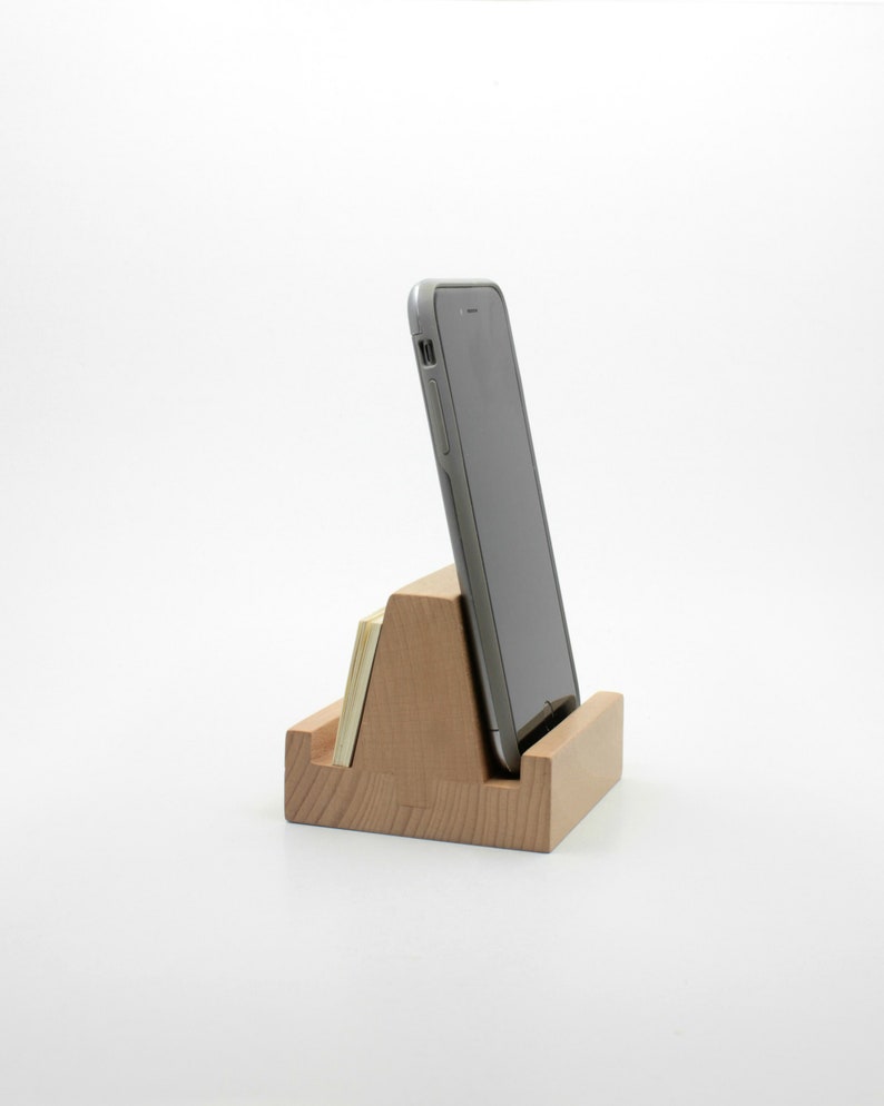 Business card holder cell phone holder card stand wood Etsy