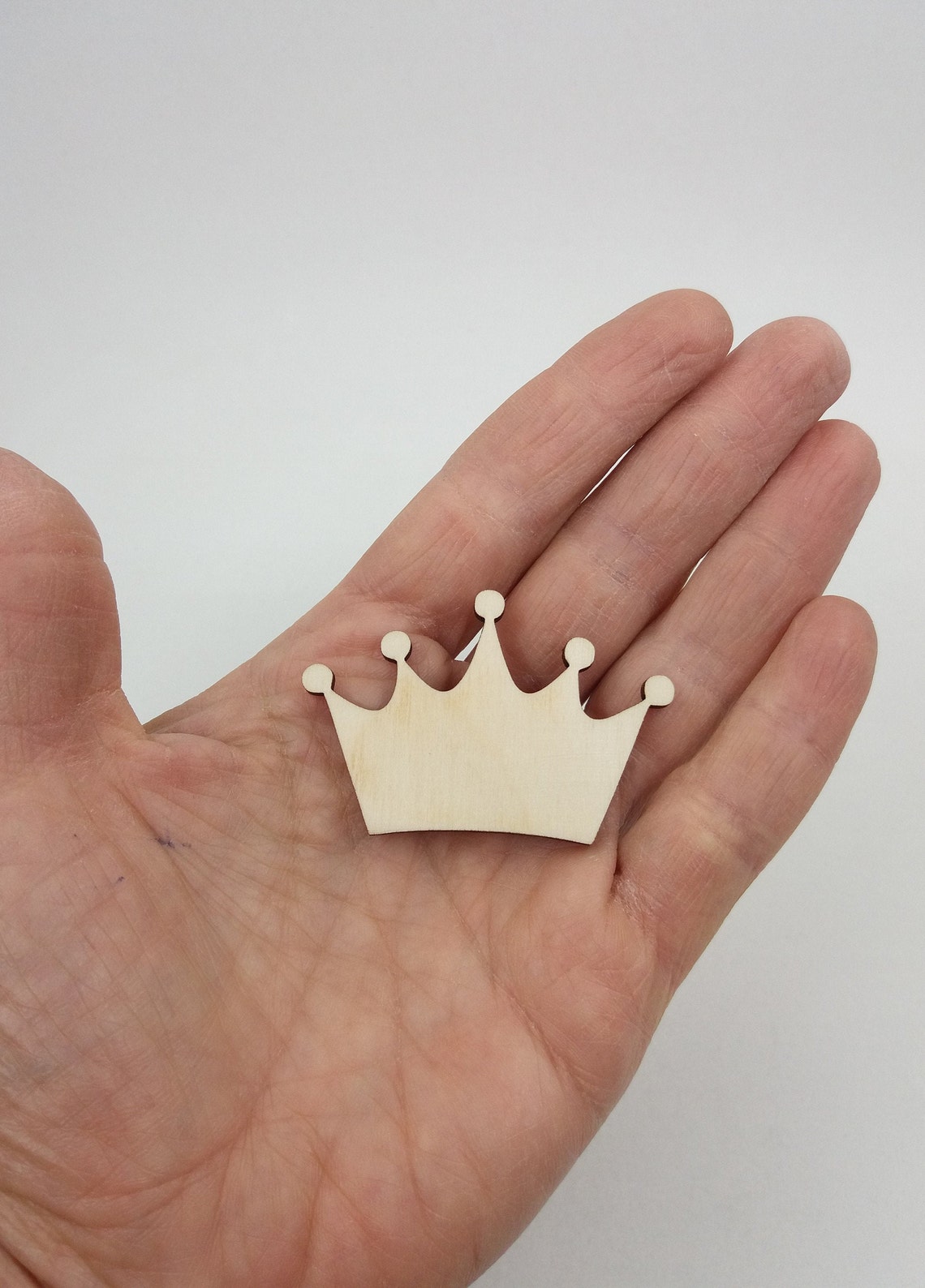 10 Unfinished Wood Shape Crown Laser Cutout Wood Craft Shape Etsy