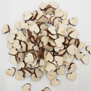 50 houten harten lasergesneden voor bruiloft decor bruids douche decoratie verloving, houten hart voor plakboek kaart versieringen feestdecor