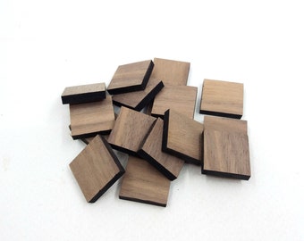 Carré de 10 carreaux de bois découpés dans un carré, carré en bois brut de forme géométrique pour création artisanale, carré en bois découpé au laser, fabrication de bijoux en bois
