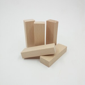 3 Wooden Rectangle for Crafts, Wooden Crafting Blocks, Unfinished Wood ...