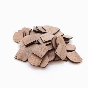 Set di 10 orecchini in legno grezzo per gioiellieri, accessori per gioielli in legno grezzo, orecchini in legno tagliato al laser fai da te, forme in legno